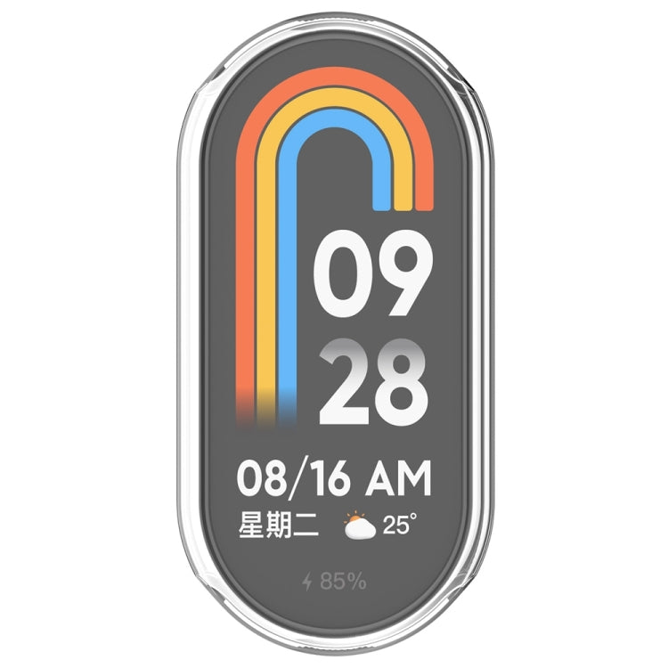 For Xiaomi Mi Band 8 Full Coverage TPU Electroplating Watch Protective Case(Transparent) - Watch Cases by PMC Jewellery | Online Shopping South Africa | PMC Jewellery