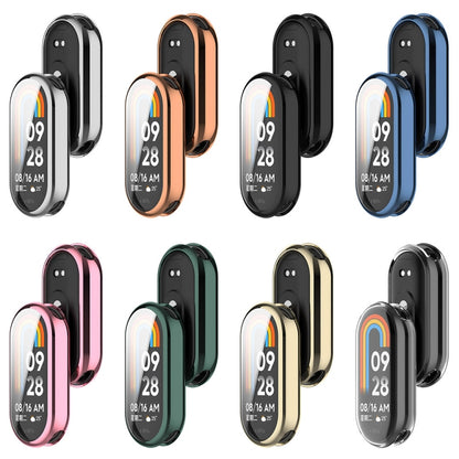 For Xiaomi Mi Band 8 Full Coverage TPU Electroplating Watch Protective Case(Transparent) - Watch Cases by PMC Jewellery | Online Shopping South Africa | PMC Jewellery