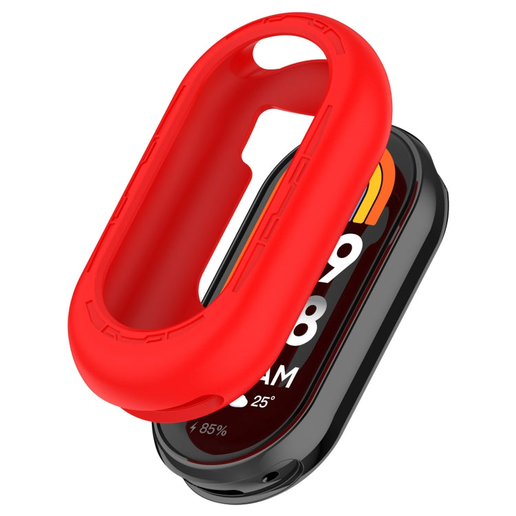 For Xiaomi Mi Band 8 Pure Color Silicone Watch Protective Case(Red) - Watch Cases by PMC Jewellery | Online Shopping South Africa | PMC Jewellery