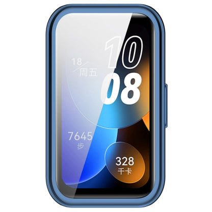 For Huawei Band 8 Full Coverage TPU Electroplating Watch Protective Case(Blue) - Watch Cases by PMC Jewellery | Online Shopping South Africa | PMC Jewellery