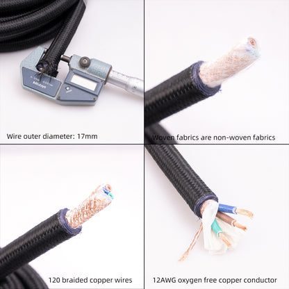 3720 HiFi Audio Universal AC Power Cable US Plug, Length:3m - Microphone Audio Cable & Connector by PMC Jewellery | Online Shopping South Africa | PMC Jewellery | Buy Now Pay Later Mobicred