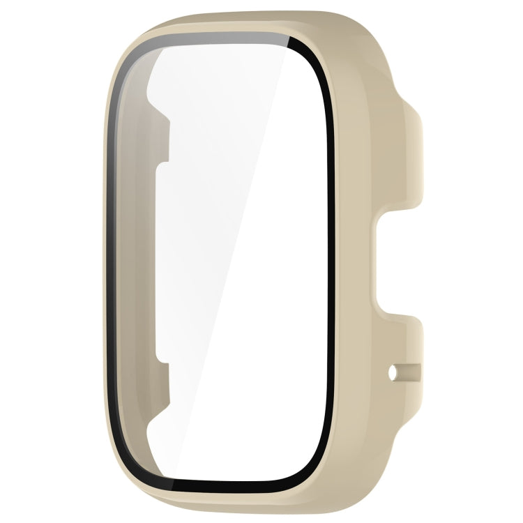 For Redmi Watch 3 Lite PC + Tempered Film Integrated Watch Protective Case(Ivory White) - Watch Cases by PMC TechLife | Online Shopping South Africa | PMC TechLife | Buy Now Pay Later Mobicred