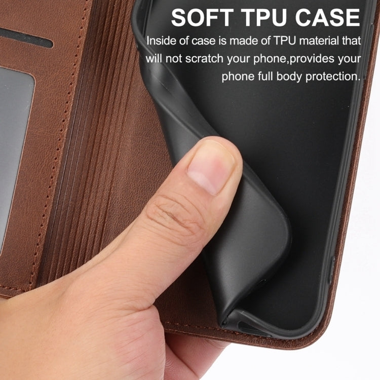 For Xiaomi Redmi 13C Cubic Grid Calf Texture Magnetic Leather Phone Case(Brown) - 13C Cases by PMC TechLife | Online Shopping South Africa | PMC TechLife | Buy Now Pay Later Mobicred