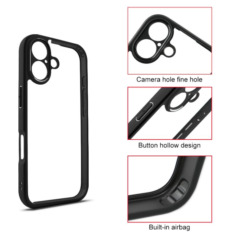 For iPhone 17 Frosted TPU + Transparent PC Phone Case(Black) - free shipping - PMc TechLife - Order now!