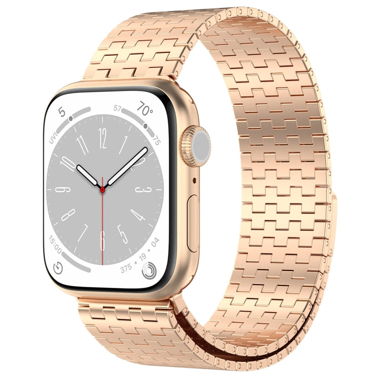 For Apple Watch Ultra 49mm Magnetic Buckle Stainless Steel Metal Watch Band(Rose Gold) - Watch Bands by PMC Jewellery | Online Shopping South Africa | PMC Jewellery | Buy Now Pay Later Mobicred