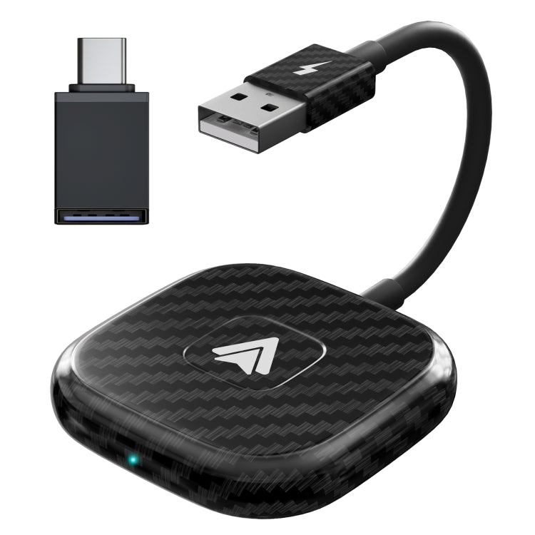 Carbon Fiber USB + USB-C / Type-C Wired to Wireless Carplay Adapter for Android(Black) - free shipping - PMC TechLife - Order now!