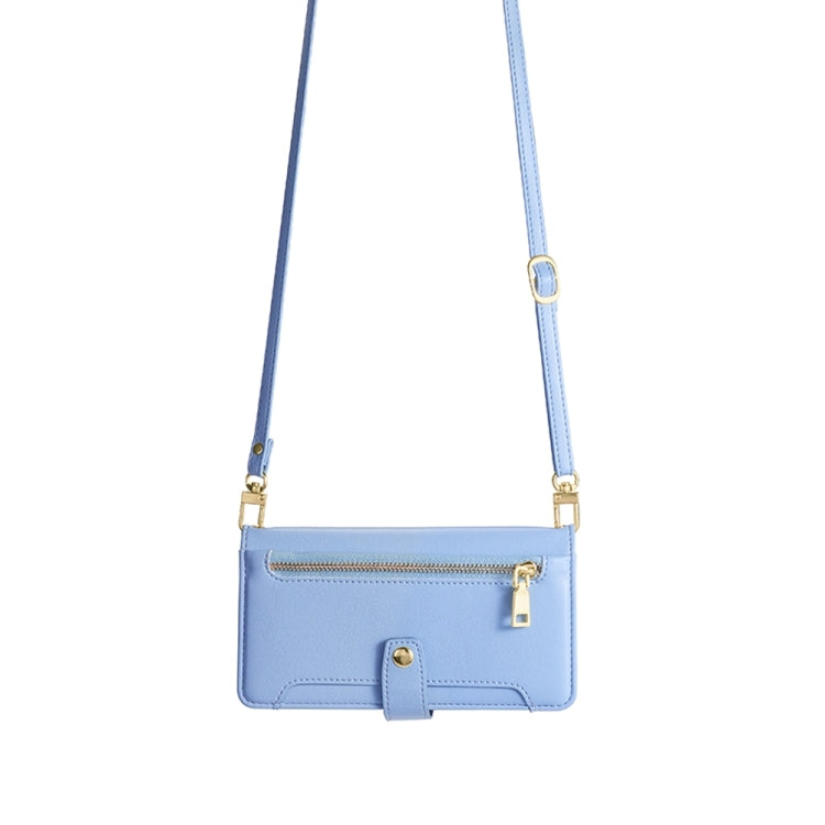 For Honor X6a 4G Sheep Texture Cross-body Zipper Wallet Leather Phone Case(Blue) - Honor Cases by PMC TechLife | Online Shopping South Africa | PMC TechLife | Buy Now Pay Later Mobicred