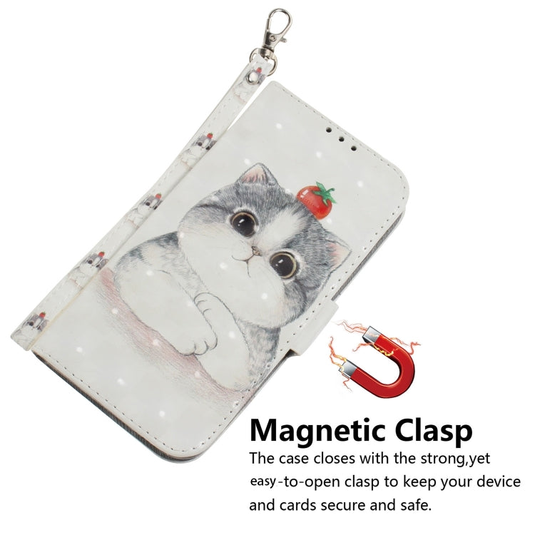 For iPhone 16 Pro 3D Colored Horizontal Flip Leather Phone Case(Cute Cat) - iPhone 16 Pro Cases by PMC TechLife | Online Shopping South Africa | PMC TechLife | Buy Now Pay Later Mobicred
