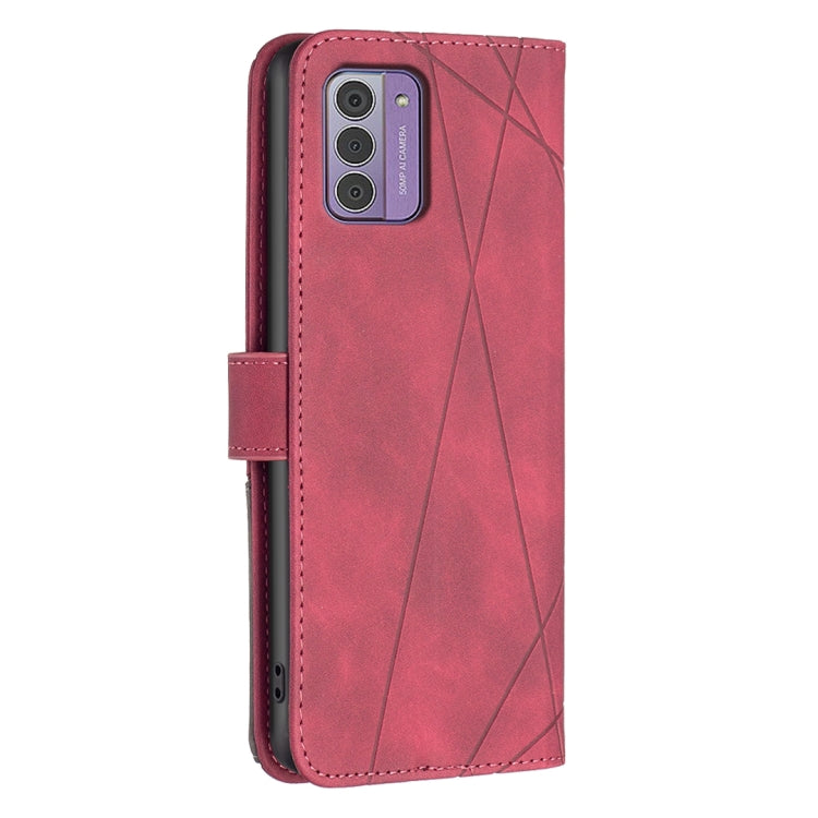 For Nokia G42 Magnetic Buckle Rhombus Texture Leather Phone Case(Red) - Nokia Cases by PMC Jewellery | Online Shopping South Africa | PMC Jewellery