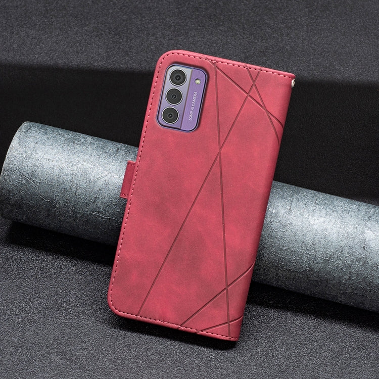 For Nokia G42 Magnetic Buckle Rhombus Texture Leather Phone Case(Red) - Nokia Cases by PMC Jewellery | Online Shopping South Africa | PMC Jewellery