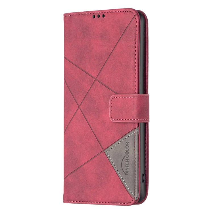 For Samsung Galaxy A55 Magnetic Buckle Rhombus Texture Leather Phone Case(Red) - Galaxy Phone Cases by PMC TechLife | Online Shopping South Africa | PMC TechLife | Buy Now Pay Later Mobicred