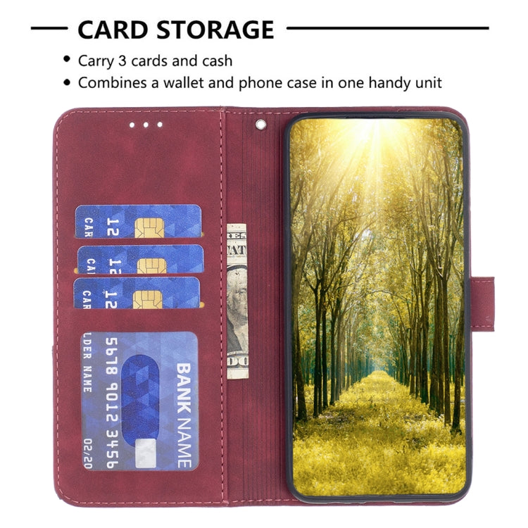 For Samsung Galaxy A55 Magnetic Buckle Rhombus Texture Leather Phone Case(Red) - Galaxy Phone Cases by PMC TechLife | Online Shopping South Africa | PMC TechLife | Buy Now Pay Later Mobicred