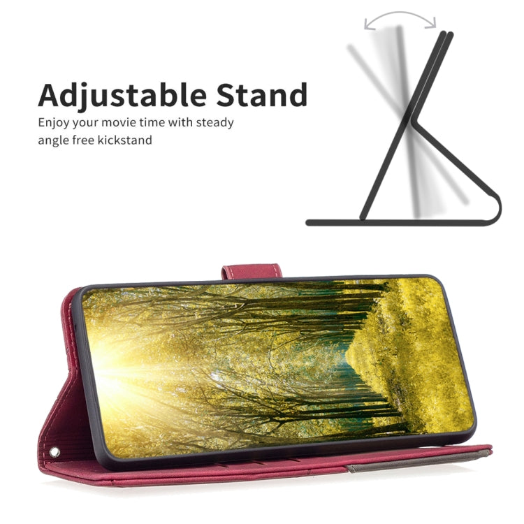 For Samsung Galaxy A55 Magnetic Buckle Rhombus Texture Leather Phone Case(Red) - Galaxy Phone Cases by PMC TechLife | Online Shopping South Africa | PMC TechLife | Buy Now Pay Later Mobicred