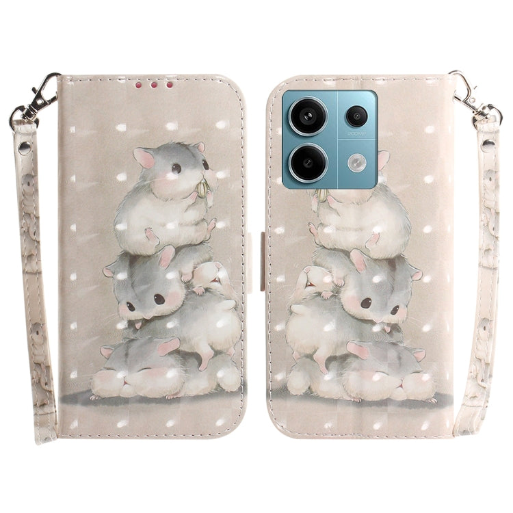 For Xiaomi Redmi Note 13 Pro 5G 3D Colored Horizontal Flip Leather Phone Case(Squirrels) - Note 13 Pro Cases by PMC Jewellery | Online Shopping South Africa | PMC Jewellery | Buy Now Pay Later Mobicred