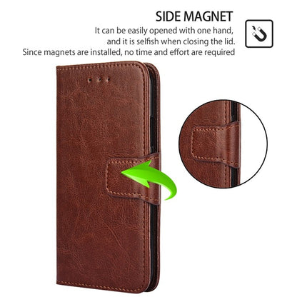 For Huawei Pura 70 5G Crystal Texture Leather Phone Case(Brown) - Huawei Cases by PMC Jewellery | Online Shopping South Africa | PMC Jewellery | Buy Now Pay Later Mobicred