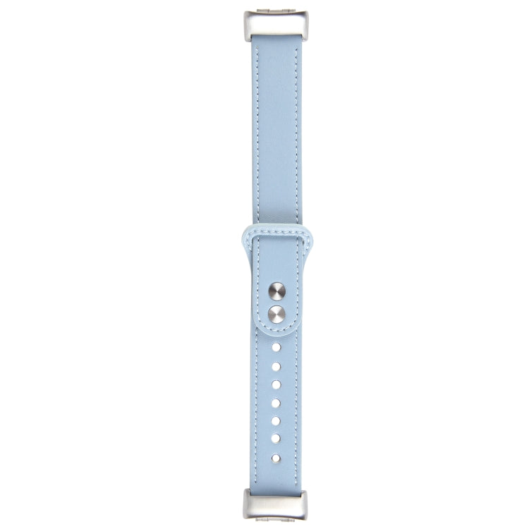 For Fitbit Charge 5 PU Leather Replacement Watch Band(Blue) - Watch Bands by PMC Jewellery | Online Shopping South Africa | PMC Jewellery | Buy Now Pay Later Mobicred