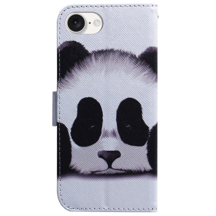For iPhone 16e Coloured Drawing Flip Leather Phone Case(Panda) - iPhone 16e Cases by PMC TechLife | Online Shopping South Africa | PMC TechLife | Buy Now Pay Later Mobicred