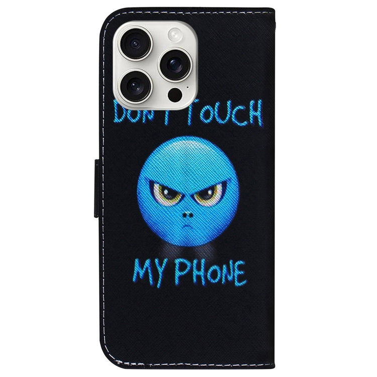 For iPhone 16 Pro Coloured Drawing Flip Leather Phone Case(Anger) - iPhone 16 Pro Cases by PMC TechLife | Online Shopping South Africa | PMC TechLife | Buy Now Pay Later Mobicred