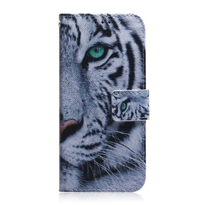 For iPhone 16 Plus Coloured Drawing Flip Leather Phone Case(Tiger) - iPhone 16 Plus Cases by PMC Jewellery | Online Shopping South Africa | PMC Jewellery | Buy Now Pay Later Mobicred