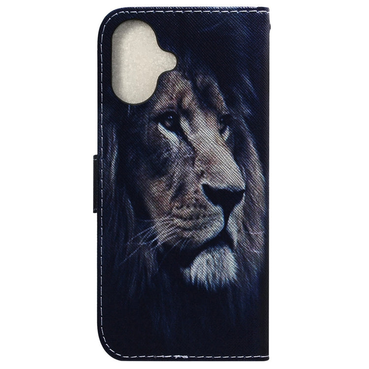 For iPhone 16 Plus Coloured Drawing Flip Leather Phone Case(Lion) - free shipping - PMC TechLife - Order now!