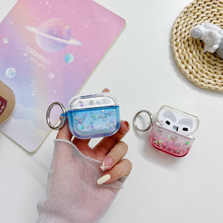 For AirPods 3 Transparent Glitter Bluetooth Earphone Protective Case(Purple) - For AirPods 3 by PMC Jewellery | Online Shopping South Africa | PMC Jewellery | Buy Now Pay Later Mobicred