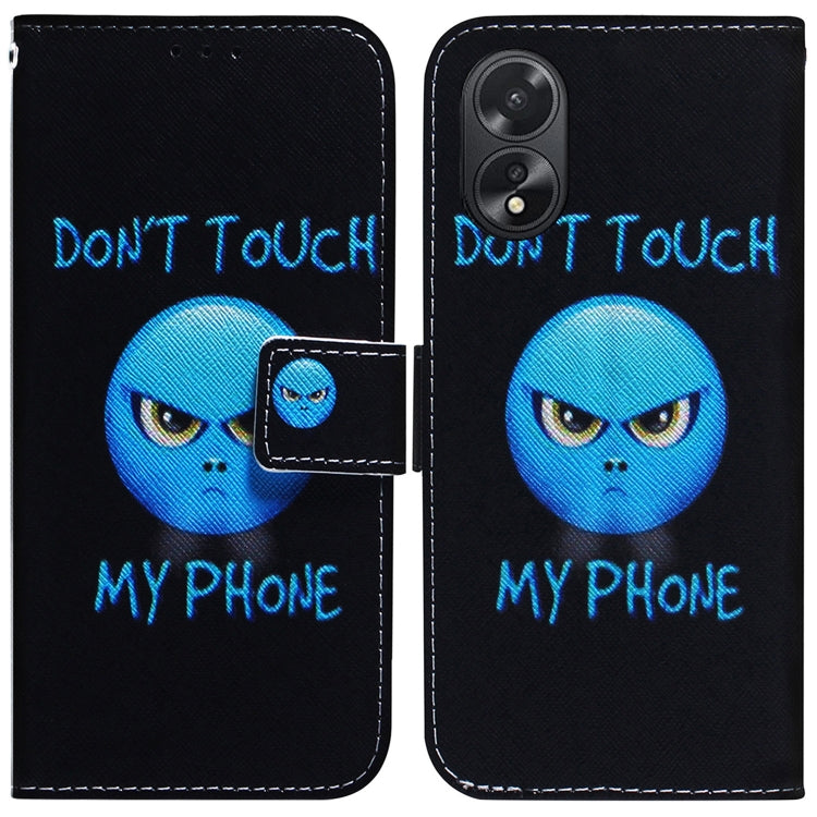 For OPPO A38 4G / A18 Coloured Drawing Flip Leather Phone Case(Anger) - A38 Cases by PMC TechLife | Online Shopping South Africa | PMC TechLife