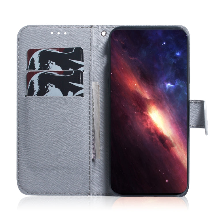 For OPPO A60 4G Coloured Drawing Flip Leather Phone Case(White Wolf) - OPPO Cases by PMC TechLife | Online Shopping South Africa | PMC TechLife | Buy Now Pay Later Mobicred
