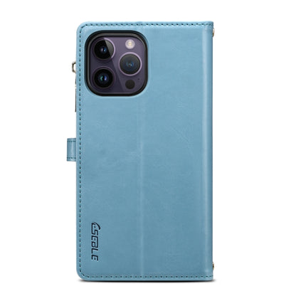 For iPhone 15 Pro Max ESEBLE Star Series Lanyard Zipper Wallet RFID Leather Case(Blue) - iPhone 15 Pro Max Cases by ESEBLE | Online Shopping South Africa | PMC Jewellery | Buy Now Pay Later Mobicred