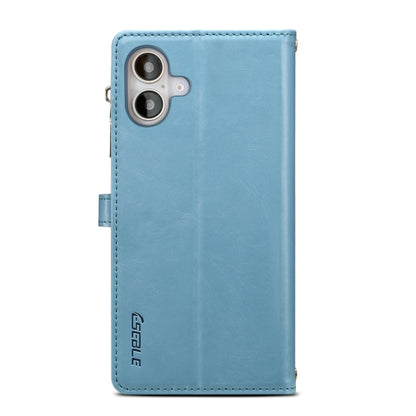 For iPhone 16 Plus ESEBLE Star Series Lanyard Zipper Wallet RFID Leather Case(Blue) - iPhone 16 Plus Cases by ESEBLE | Online Shopping South Africa | PMC Jewellery | Buy Now Pay Later Mobicred