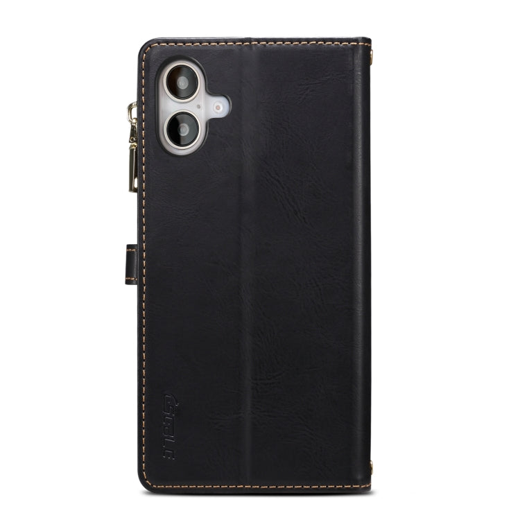 For iPhone 16 Plus ESEBLE Star Series Lanyard Zipper Wallet RFID Leather Case(Black) - iPhone 16 Plus Cases by ESEBLE | Online Shopping South Africa | PMC Jewellery | Buy Now Pay Later Mobicred