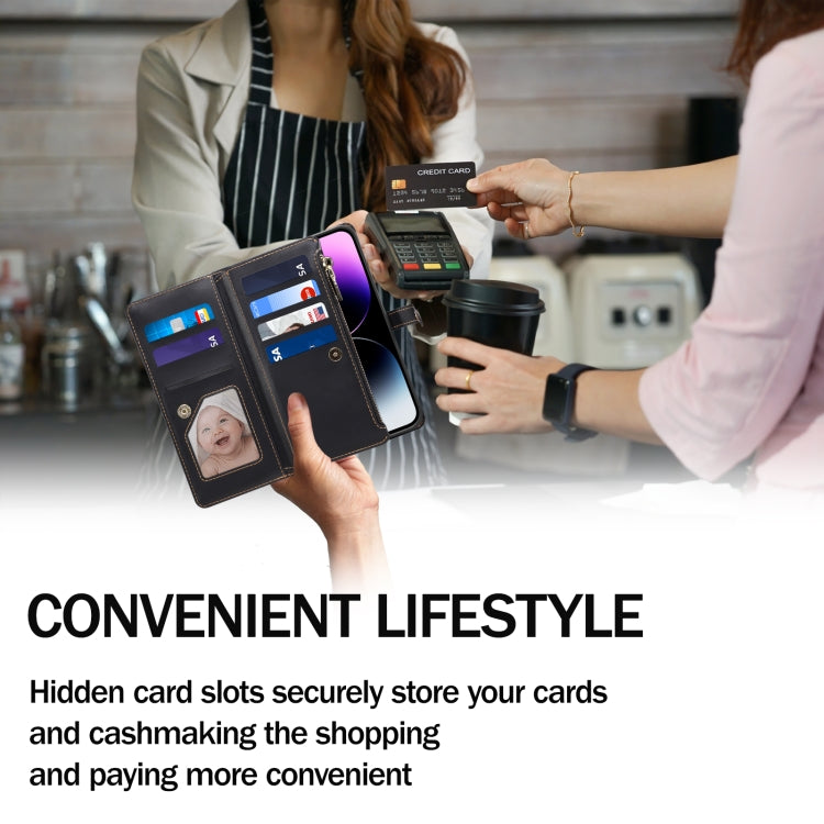 For iPhone 16 Plus ESEBLE Star Series Lanyard Zipper Wallet RFID Leather Case(Black) - iPhone 16 Plus Cases by ESEBLE | Online Shopping South Africa | PMC TechLife | Buy Now Pay Later Mobicred