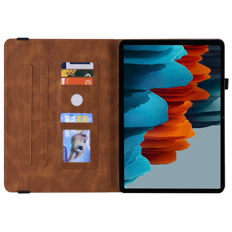 For Samsung Galaxy Tab S9+ Butterfly Flower Embossed Leather Tablet Case(Brown) - free shipping - PMC Jewellery - Order now!