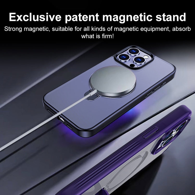 For iPhone 11 Multifunctional MagSafe Holder Phone Case(Blue) - iPhone 11 Cases by PMC TechLife | Online Shopping South Africa | PMC TechLife