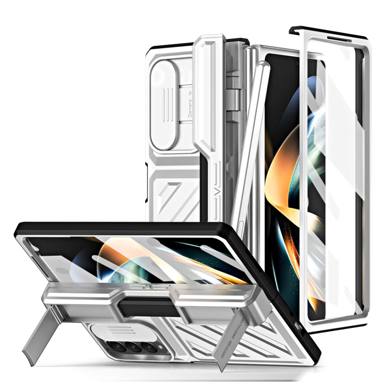For Samsung Galaxy Z Fold4 TPU + PC Integrated All-inclusive Shockproof Phone Case with Pen(Silver) - Galaxy Z Fold4 5G Cases by PMC TechLife | Online Shopping South Africa | PMC TechLife