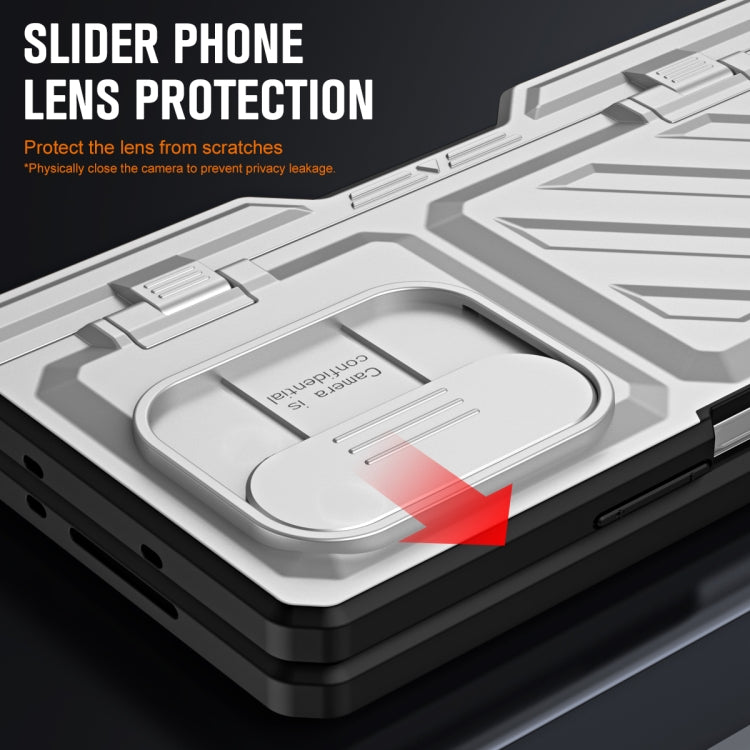 For Samsung Galaxy Z Fold4 TPU + PC Integrated All-inclusive Shockproof Phone Case with Pen(Silver) - Galaxy Z Fold4 5G Cases by PMC TechLife | Online Shopping South Africa | PMC TechLife