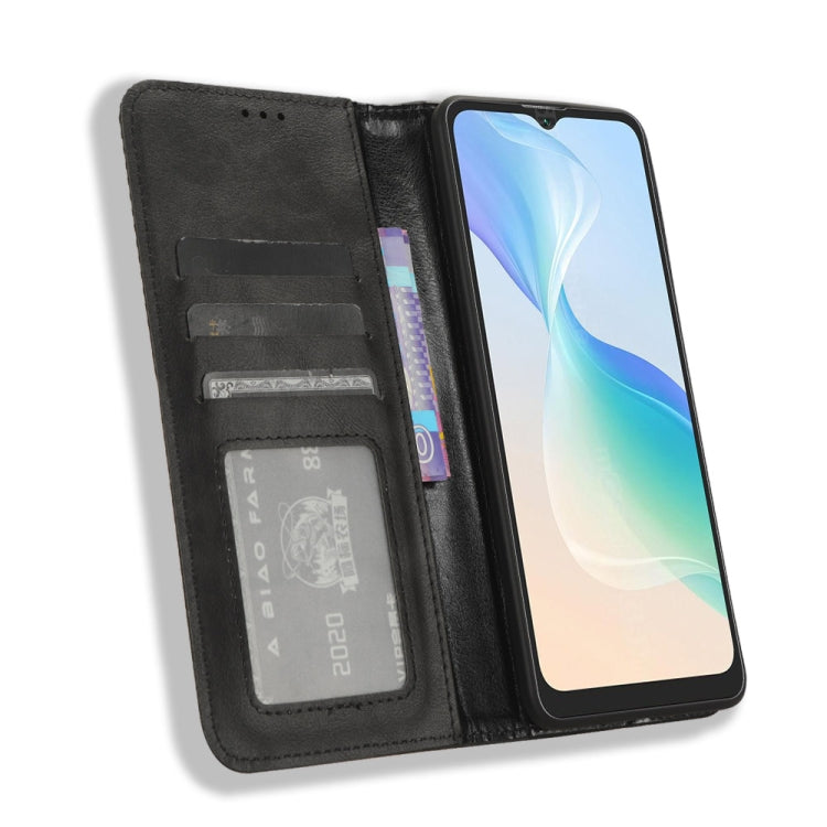 For Blackview Oscal C30 / C30 Pro Magnetic Buckle Retro Texture Leather Phone Case(Black) - More Brand by PMC Jewellery | Online Shopping South Africa | PMC Jewellery