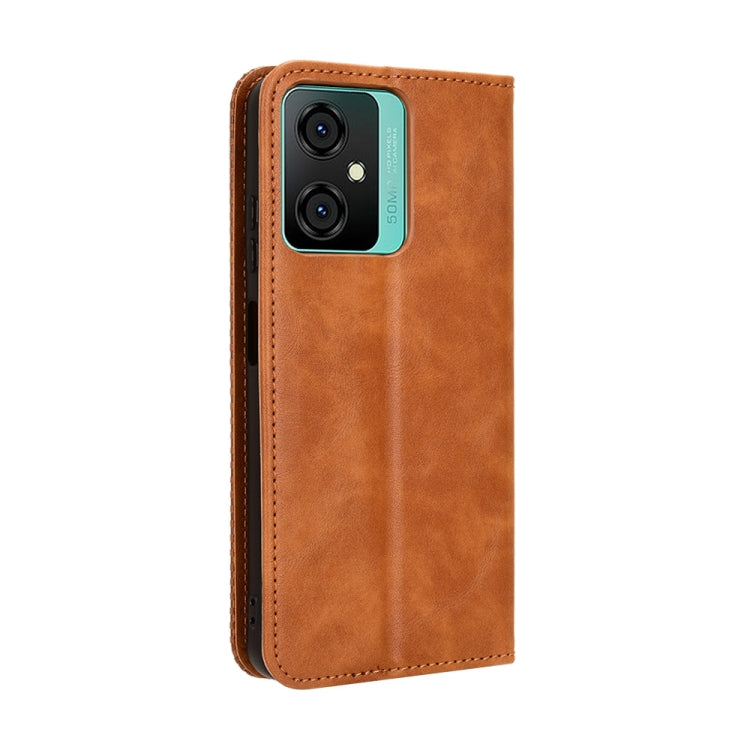 For Blackview Oscal C70 Magnetic Buckle Retro Texture Leather Phone Case(Brown) - More Brand by PMC Jewellery | Online Shopping South Africa | PMC Jewellery