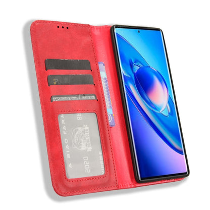 For Blackview A200 Pro Magnetic Buckle Retro Texture Leather Phone Case(Red) - More Brand by PMC Jewellery | Online Shopping South Africa | PMC Jewellery