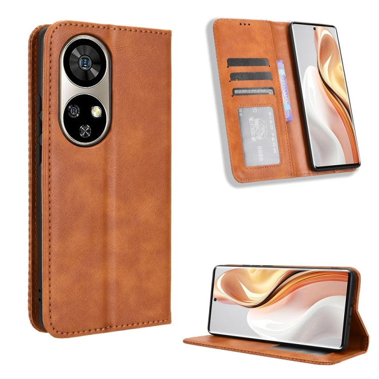 For Ulefone Note 17 Pro Magnetic Buckle Retro Texture Leather Phone Case(Brown) - Ulefone Cases by PMC Jewellery | Online Shopping South Africa | PMC Jewellery | Buy Now Pay Later Mobicred