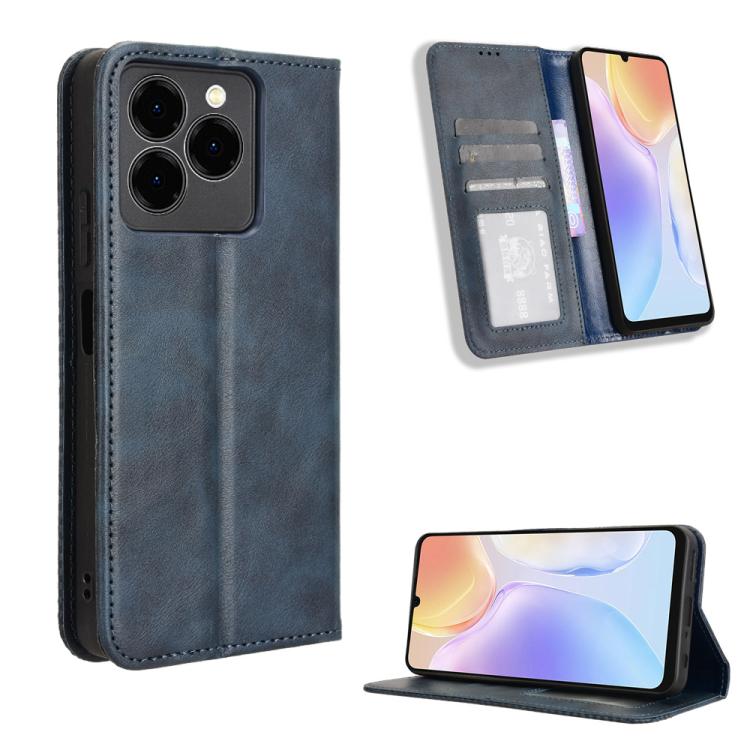 For Ulefone Note 20 Pro Magnetic Buckle Retro Texture Leather Phone Case(Blue) - Ulefone Cases by PMC TechLife | Online Shopping South Africa | PMC TechLife | Buy Now Pay Later Mobicred