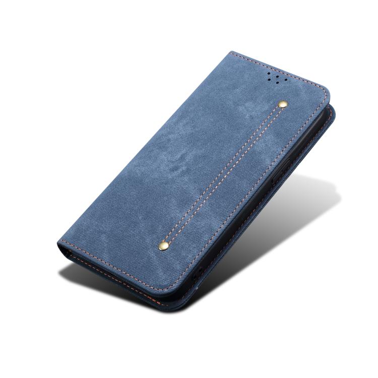 For iPhone 16e Denim Texture Casual Style Horizontal Flip Leather Case(Blue) - iPhone 16e Cases by PMC TechLife | Online Shopping South Africa | PMC TechLife | Buy Now Pay Later Mobicred