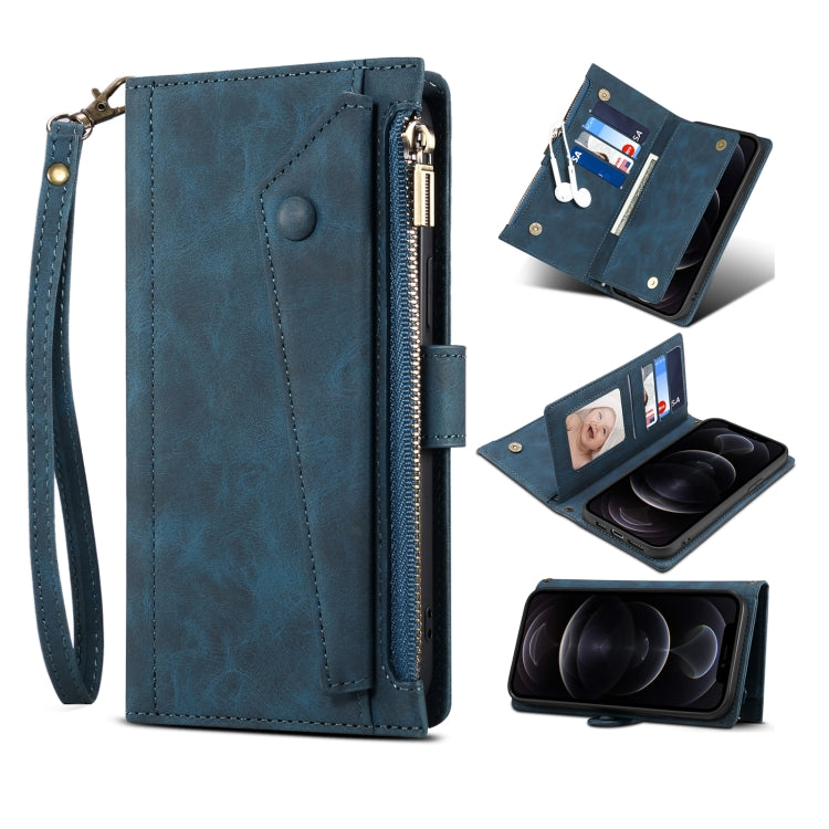 For iPhone 15 Pro Max ESEBLE Retro Frosted RFID Flip Leather Phone Case(Dark Green) - free shipping - PMC Jewellery - Order now!