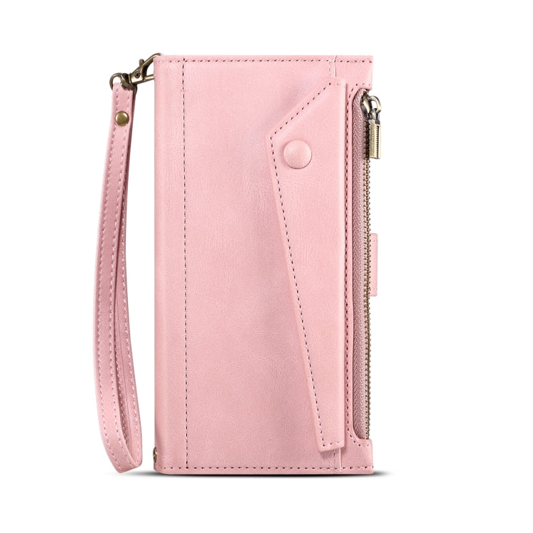 For iPhone 15 Plus ESEBLE Retro Frosted RFID Flip Leather Phone Case(Rose Gold) - free shipping - PMC Jewellery - Order now!