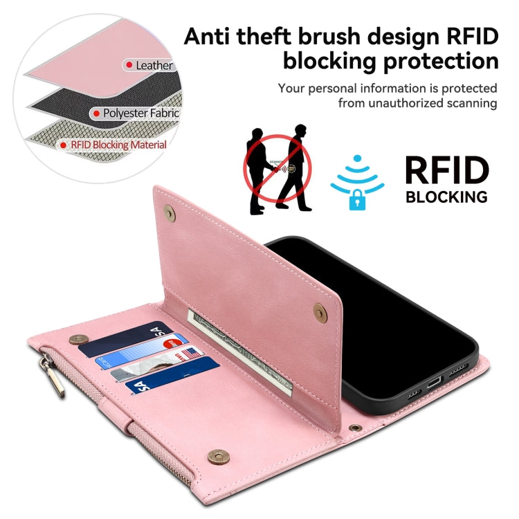 For iPhone 16 Pro Max ESEBLE Retro Frosted RFID Flip Leather Phone Case(Rose Gold) - free shipping - PMC TechLife - Order now!