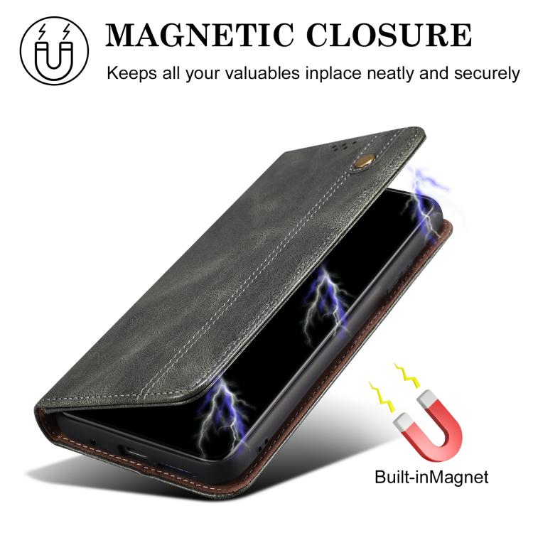 For iPhone 16e Oil Wax Crazy Horse Texture Leather Phone Case(Green) - iPhone 16e Cases by PMC TechLife | Online Shopping South Africa | PMC TechLife | Buy Now Pay Later Mobicred