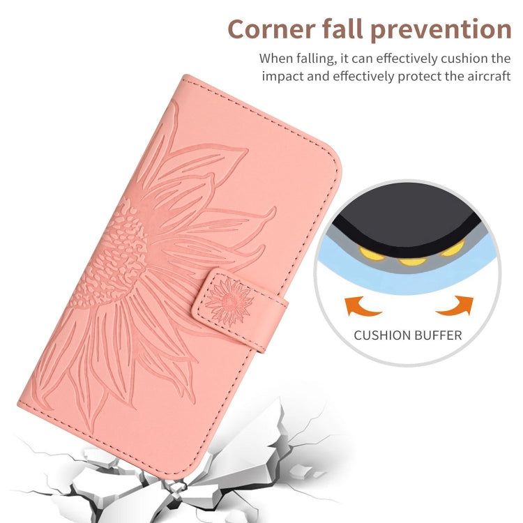 For Google Pixel 9 Pro Skin Feel Sun Flower Embossed Flip Leather Phone Case with Lanyard(Pink) - Google Cases by PMC TechLife | Online Shopping South Africa | PMC TechLife | Buy Now Pay Later Mobicred