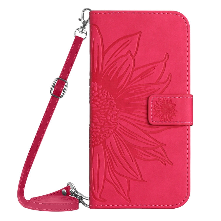 For Google Pixel 9 Pro Skin Feel Sun Flower Embossed Flip Leather Phone Case with Lanyard(Rose Red) - Google Cases by PMC TechLife | Online Shopping South Africa | PMC TechLife | Buy Now Pay Later Mobicred