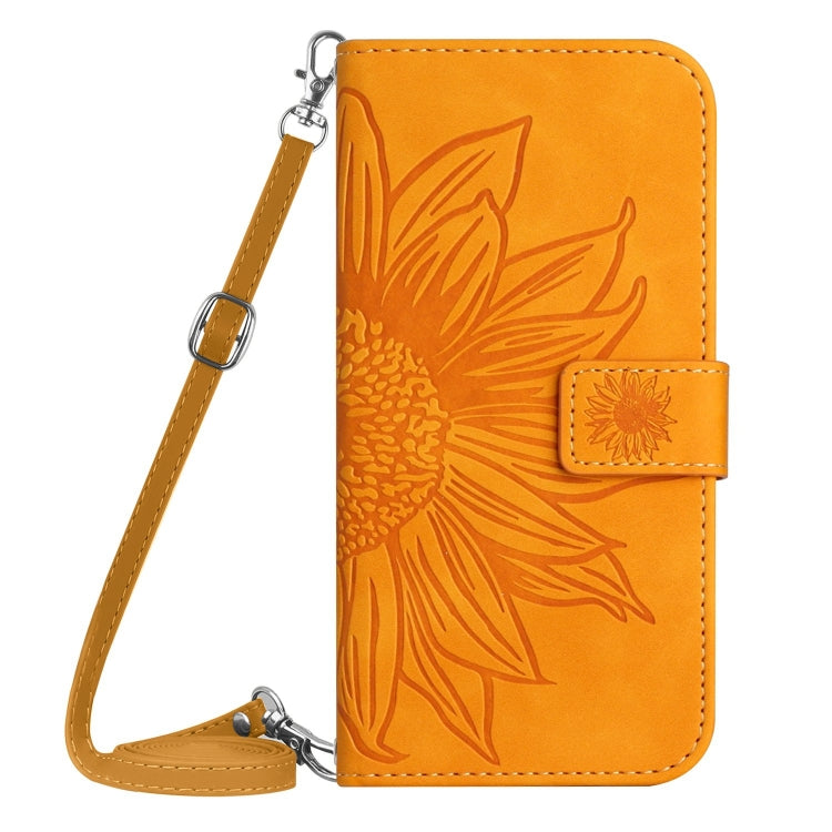 For Google Pixel 9 Skin Feel Sun Flower Embossed Flip Leather Phone Case with Lanyard(Yellow) - Google Cases by PMC TechLife | Online Shopping South Africa | PMC TechLife | Buy Now Pay Later Mobicred