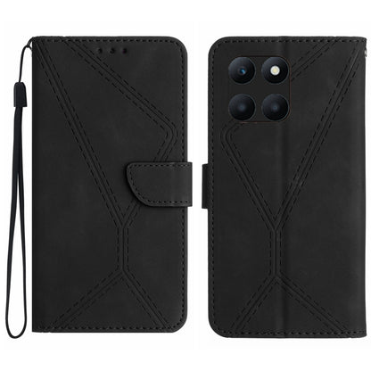 For Honor X6A Stitching Embossed Leather Phone Case(Black) - Honor Cases by PMC Jewellery | Online Shopping South Africa | PMC Jewellery