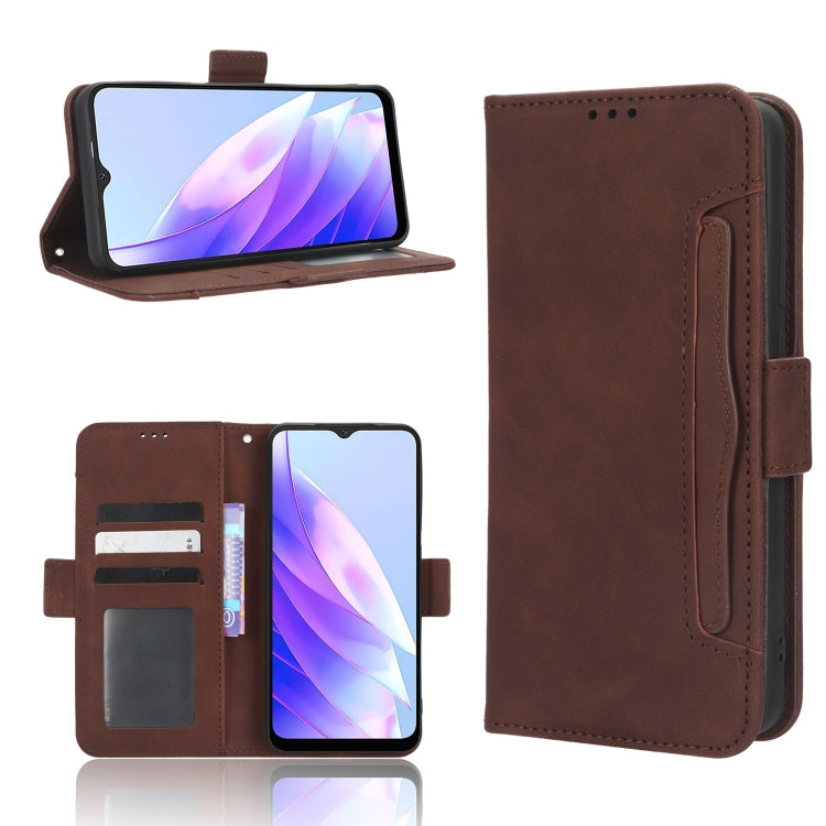 For Blackview A52 / A52 Pro Skin Feel Calf Texture Card Slots Leather Phone Case(Brown) - More Brand by PMC Jewellery | Online Shopping South Africa | PMC Jewellery